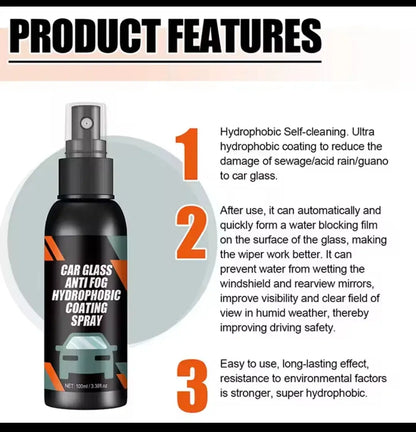 FogFree Drive™ Anti-Fog Hydrophobic Car Glass Spray Fog Free Drive